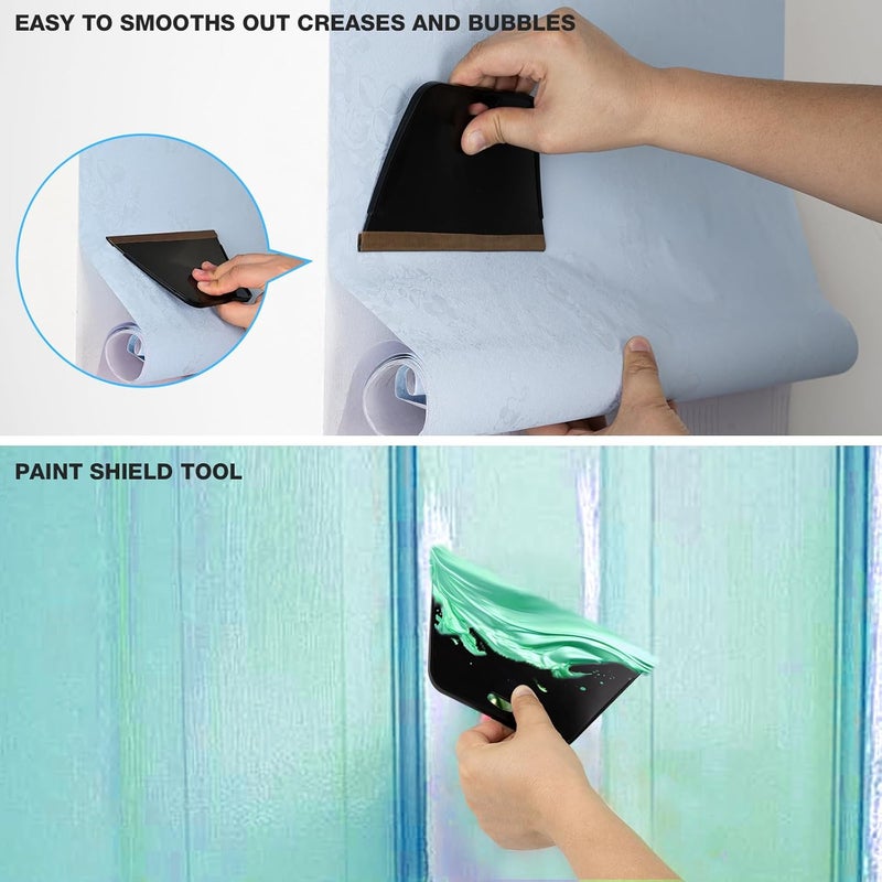 Gomake Wallpaper Smoothing Tool Wallpaper Brush Tools Kit with Felt Squeegee Craft Precision Knife for Paper Peel and Stick Wallpaper Car Wrap Vinyl Window Tint Film Wallpaper Adhesive (Kit 02) - Image 4